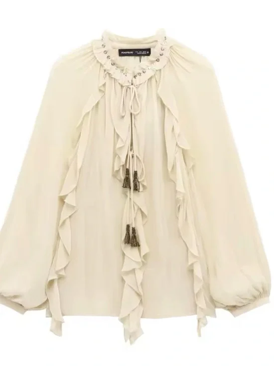 Festival boho long sleeve top small like brand new - Picture 3 of 6